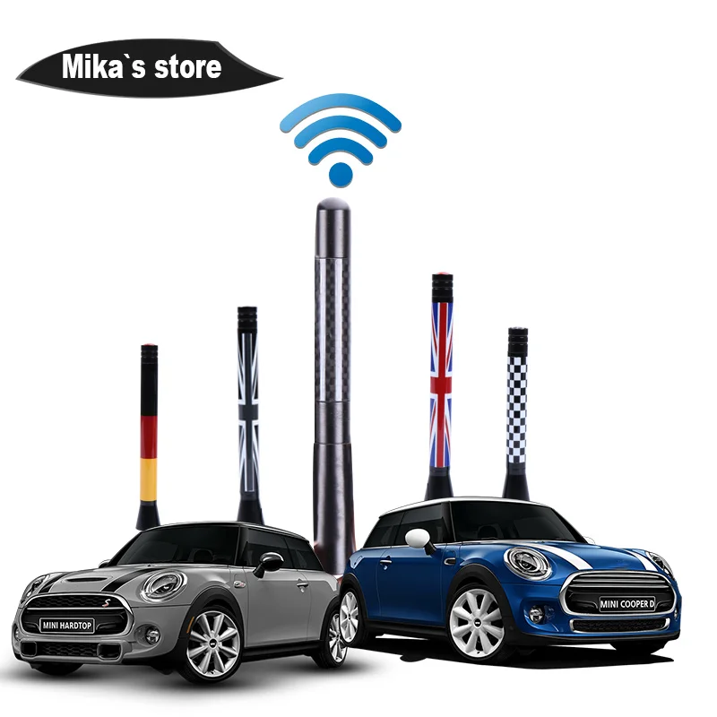 

For mini cooper JCW R55 R56 R57 F55 F56 R60 Clubman Countryman Ornaments Car Radio Aerial Roof Antenna Antena Sticker Decorati