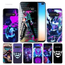 LOL Akali Caso para Samsung Galáxia S8 KDA S9 S10 5G S10e S7 Nota 8 9 J4 J6 Plus j5 J8 2018 J3 Silicone TPU Luxo Telefone Bolsas Capa(China)