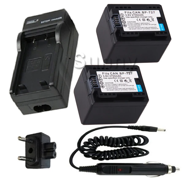 

Battery 2-Pack and Charger Kit for Canon BP-709, BP-718, BP-727 and Canon LEGRIA HFR36 HFR38 HFR306,HFM52,HFM56,HFM506 Camcorder