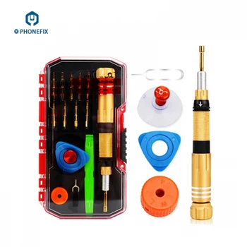 

16 In 1 Screwdriver Tools Set with 10pcs Replaceable Driver Tips DIY Phone Disassembly Repair Tool with Sucker Crowbar