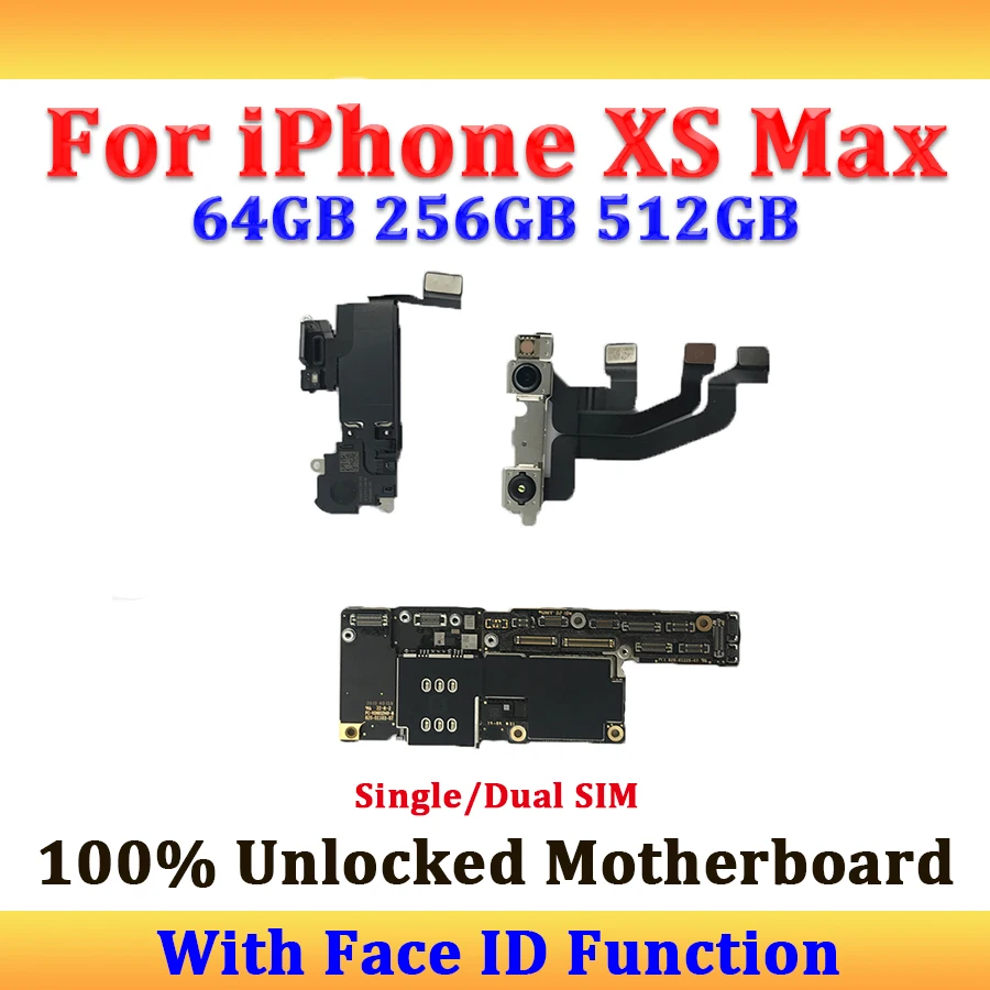 

Single/Dual For iPhone XS Max Motherboard Logic Board For iPhone XS Max With Face ID Unlocked Mainboard Full Tested Free iCloud