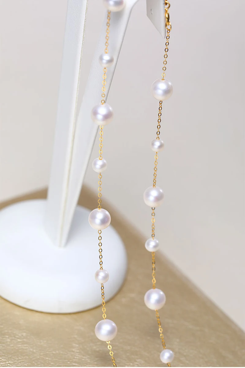 Sinya Classical 18k gold necklace freshwater pearls star family design choker fine jewelry for women Mom lover girls best gift (18)