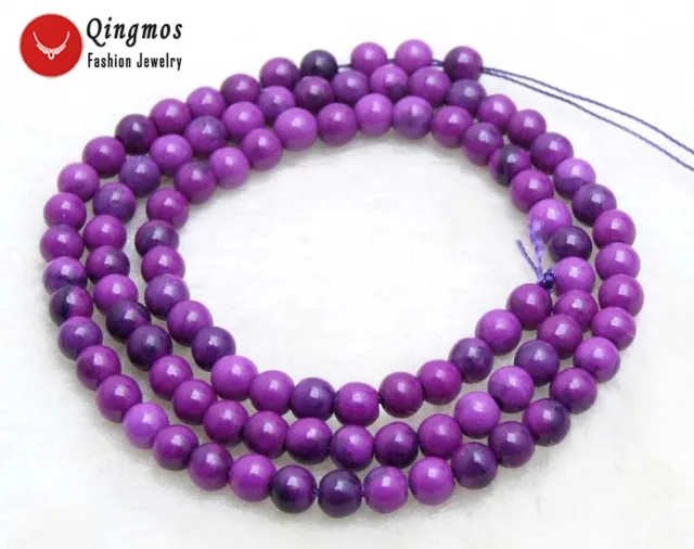 Qingmos 10 мм фиолетовые круглые высококачественные бусины из