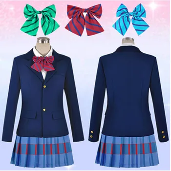 

Free Shipping Anime Love Live Cosplay Costumes Halloween Party Lovelive School Uniforms Blazer+Skirt + 1 Piece Neck tie S-XL