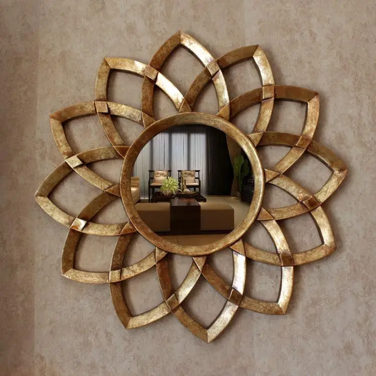 Dia78cm European style wall decorative mirrors woven sun ...