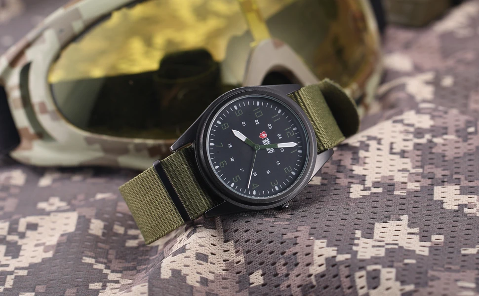 Акула армейский бренд мужские спортивные военные часы ультра тонкий корпус кварцевые часы нейлоновый ремешок мужские часы relogio masculino/SAW039