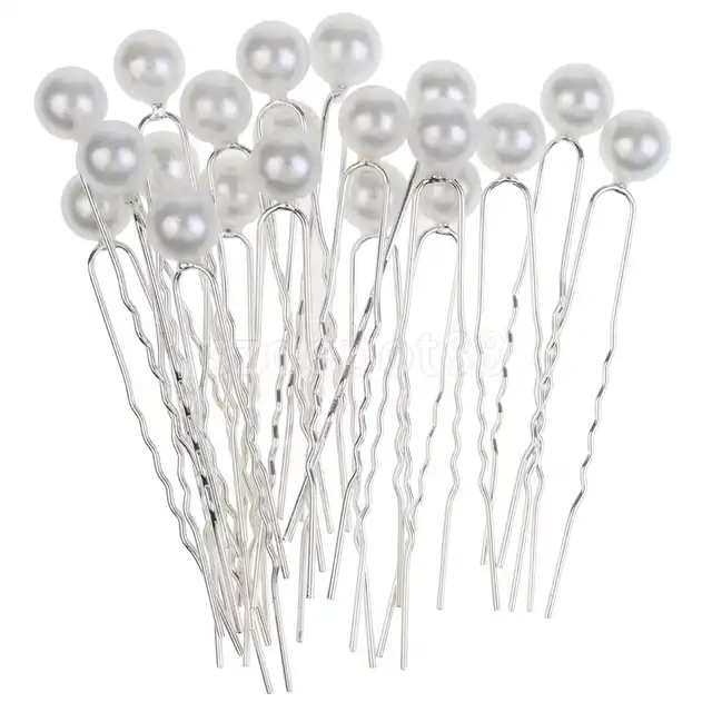 20 Pieces Pearl Hair U Shaped Pins Clips Wedding Bride Bridesmaids