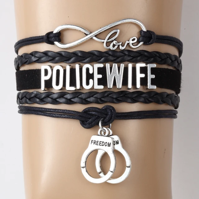 Ncrhgl Infinity Love Police Wife Bracelets Bangles Handcuffs Charm Ncrhgl Infinity Love Police Wife Bracelets Bangles Handcuffs Charm Braided Leather Bracelet Jewelry For Man Woman