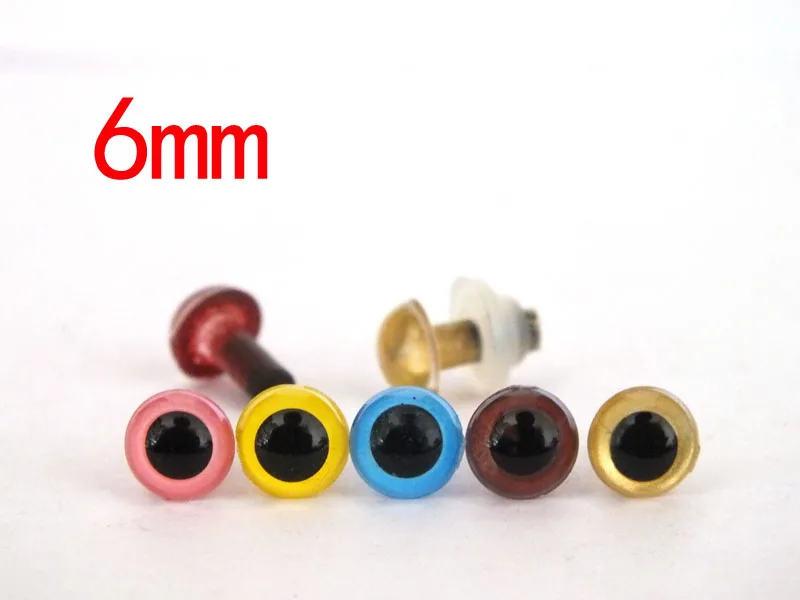 6mm 5color mixed color Amigurumi craft eyes Safety Plastic eyes -each color 10pairs free shipping 80pcs lot mixed color amigurumi craft plastic eyes 6mm