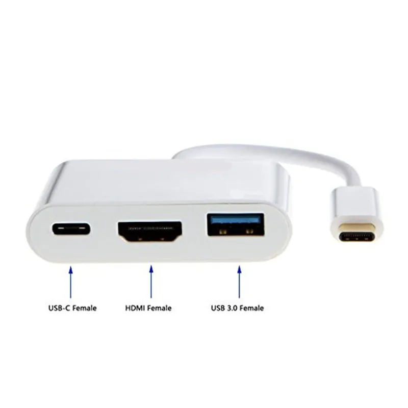 

USB-C Digital AV Video Adapter USB 3.1 Type C to HDMI TV HDTV USB 3.0 HUB for Apple Macbook MAC for Google Chromebook Pixel
