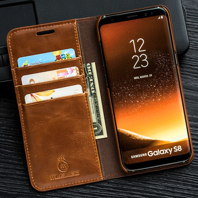 Роскошный Musubo кожаный чехол сотового телефона с подставкой для samsung Galaxy S9 плюс