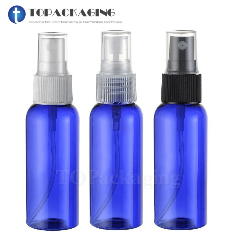 

50PCS/LOT-50ML Spray Pump Bottle,Blue Plastic Cosmetic Container,Empty Perfume Sub-bottling With Mist Atomizer,Round Shoulder