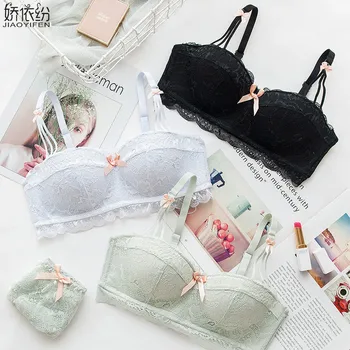 

JYF Hot Sale Sexy Women Underwear Seamless 1/2 Cup Embroidery Lace Bra Sets Thicken Comfortable Push Up Bra Set Lingerie Pants