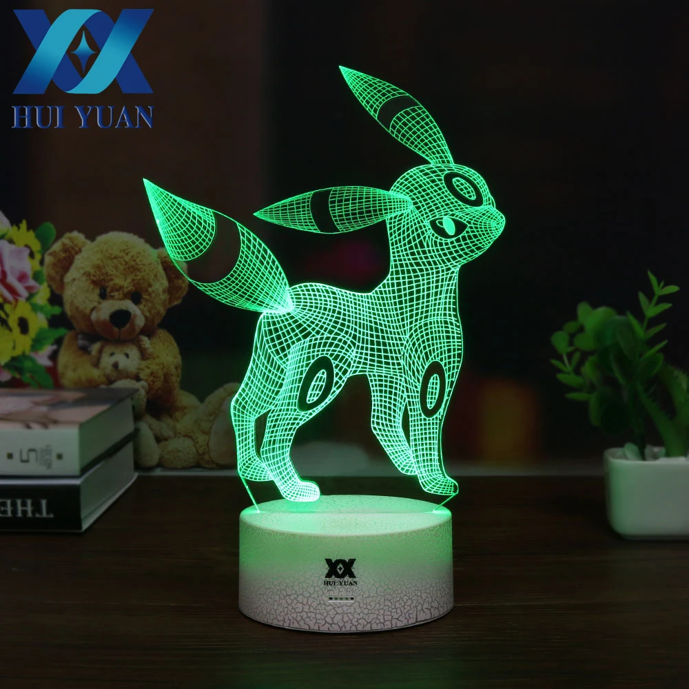 

HUI YUAN 3D Lamp New Animal RGB Changeable Mood Lamp 7 Color Light Base Cool Night Light for Christmas Holiday Gift