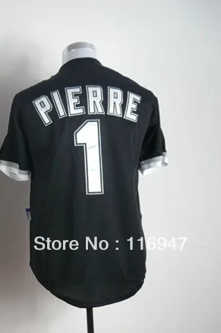 Free Shipping Wholesale&ampRetail Chicago White Sox #1 Pierre Black Coolbase Baseball Jersey Embroidery Logos size 48-56 | Спорт и