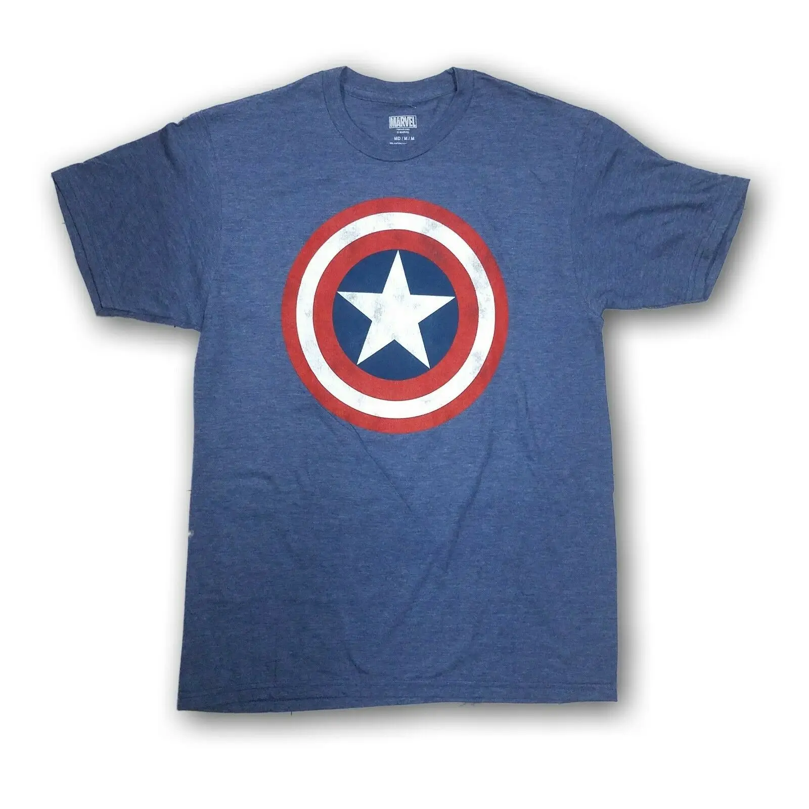 Marvel Avengers Men's Captain America Distressed Shield T shirt Short
