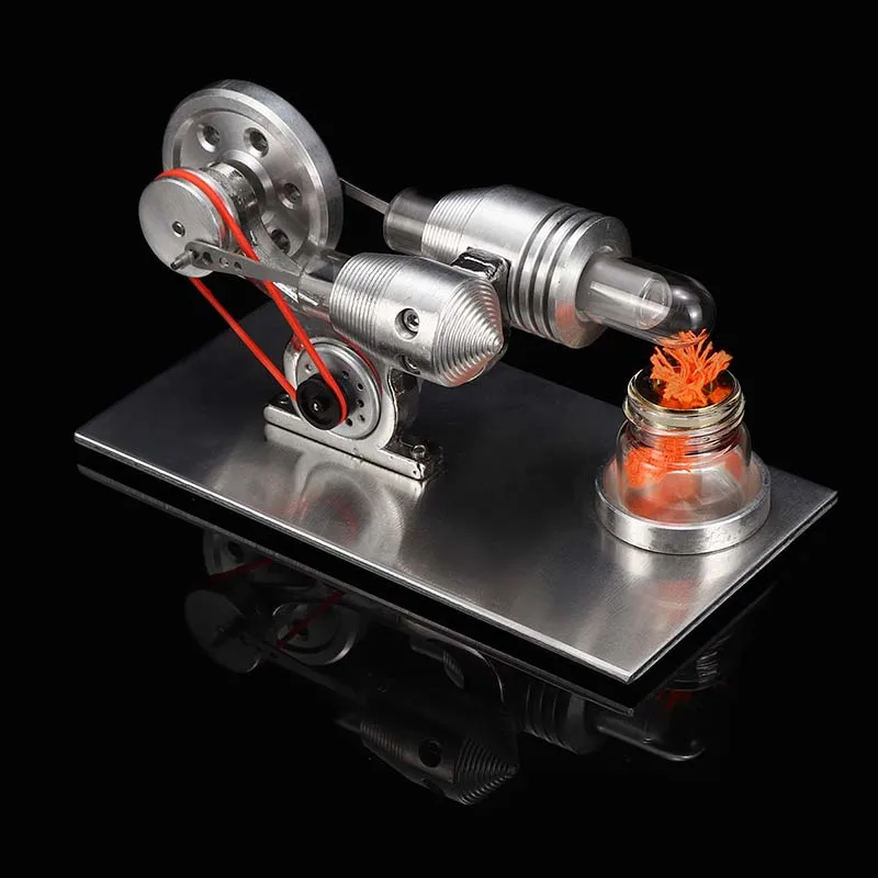

DIY Hot Air Stirling Engine Motor Model External Combustion Engine School + Light Bulb Demonstration Education Toy Kit For Kid