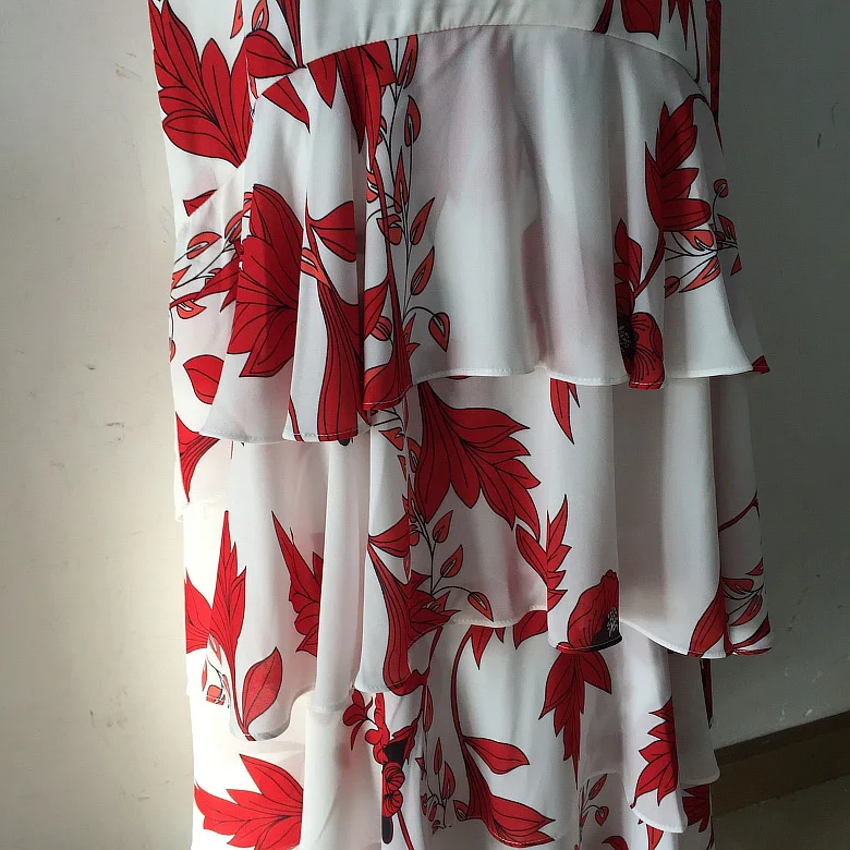 HIGH QUALITY New Fashion 2019 Designer Runway Print Dress Women's One-shoulder Floral Cascading Ruffle Long Dress (7)