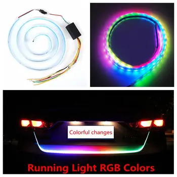 

For hyundai solaris creta ix35 tucson Car LED Strip Light Taillight Rear Trunk Dynamic Streamer Brake Turn Signal Reverse Lamp