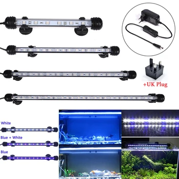 

LED Aquarium Light Fish Tank Light EU Plug Power Adapter+UK Change-over Plug 18/28/38/48CM Blue/White/Blue+White Lighting D30