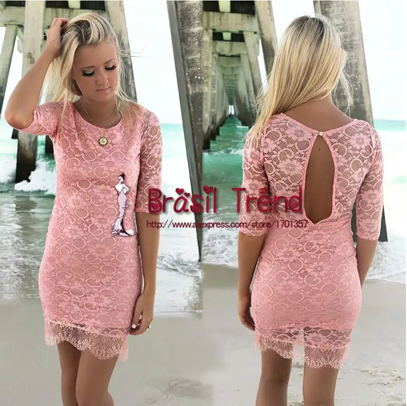 2015 New Arrive Vestidos Women Summer Style Pink Vestido de festa O ...