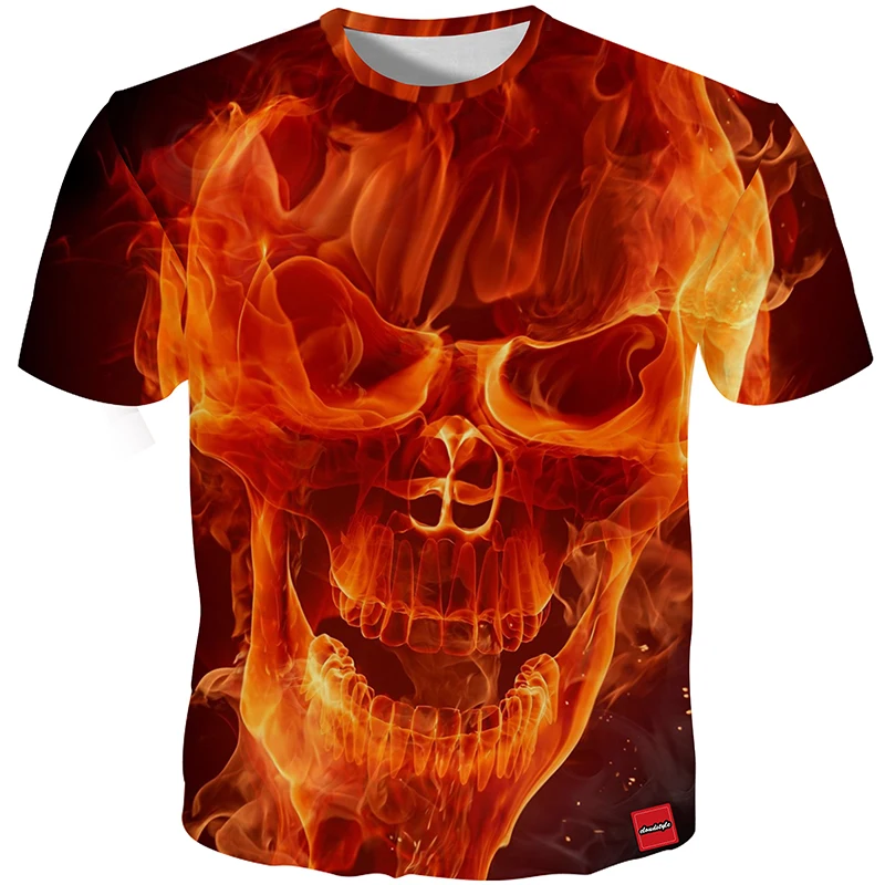 Мужская футболка с 3D принтом черепа размеры до 5XL|street wear|men tshirtdesigner tshirt |