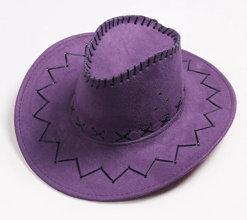 Высокое качество широкими полями искусственной кожи ковбойские шляпы мужчины женщины западный голливуд стиль ну вечеринку костюм