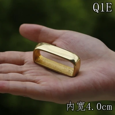 Кожаный ремень пряжка латунный материал кожа DIY аксессуар для мужчин и женщин прямоугольное кольцо кожа ремесло - Цвет: Q1E