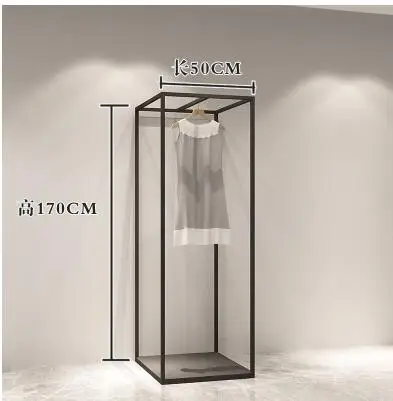 Wrought iron floor clothing store clothes display stand on the wall side hanging women's clothing store floor shelf