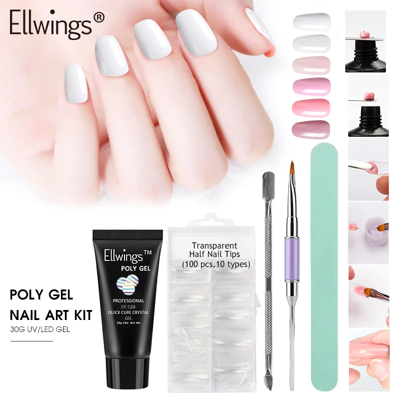 Buy Ellwings Poly Gel Acrylic French Nails Art Kits UV
