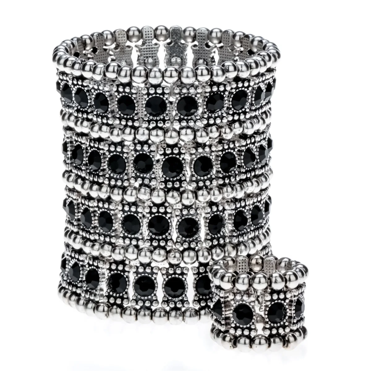 

Multilayer stretch cuff bracelet ring sets wedding bridal crystal jewelry women her wife mom girlfriend gifts B12 dropshipping