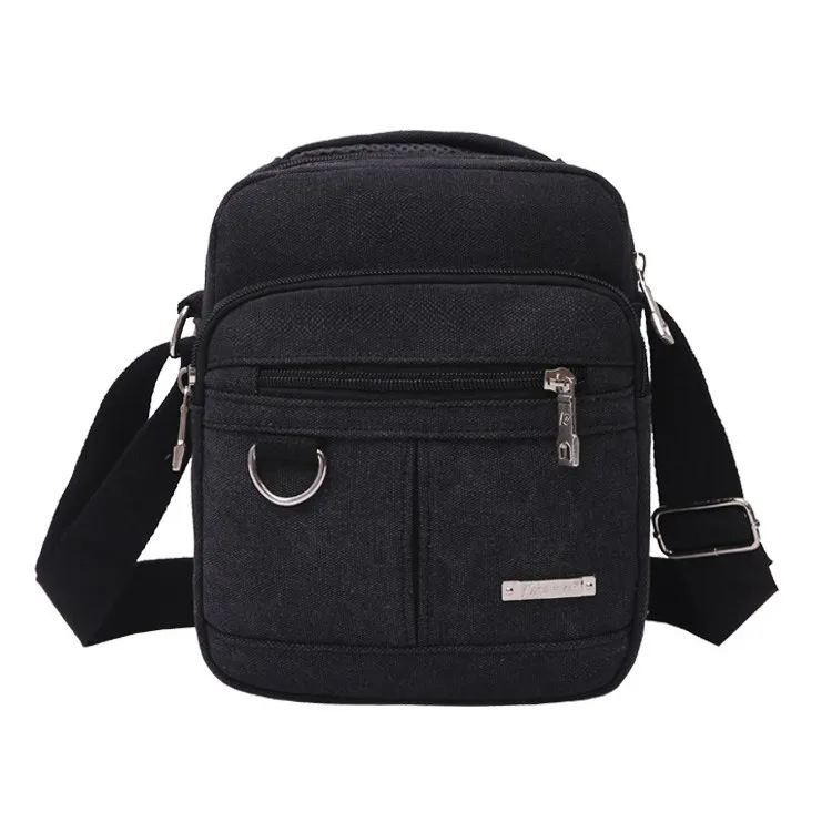 Высококачественная Холщовая Сумка для мужчин, сумка-мессенджер, повседневные дорожные сумки, мужские сумки-мессенджеры, клатчи, модная мужская сумка на плечо KL560 - Цвет: Черный