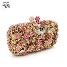 XIYUAN/Брендовая женская свадебная Сумка-клатч металлический жесткий чехол женские плечевые сумки