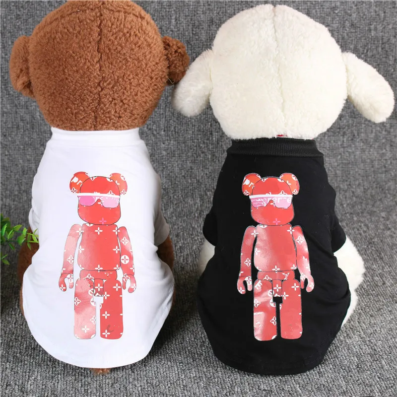 

Japan and South Korea Pet Clothes T-shirt Printing Pink Bear French Bulldog Short-Sleeved Chihuahua Shirt Puppy Clothes Vest XXL