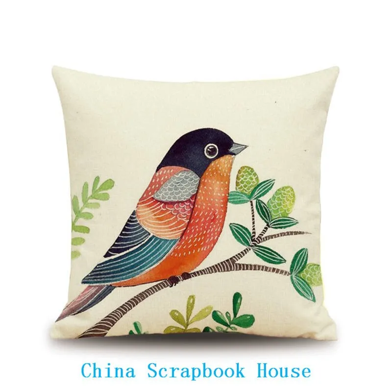 PANFELOU 45*45cm quality environmental Colorful bird golden pride Cotton cushion Cover for car house livingroom bedroom | Дом и сад