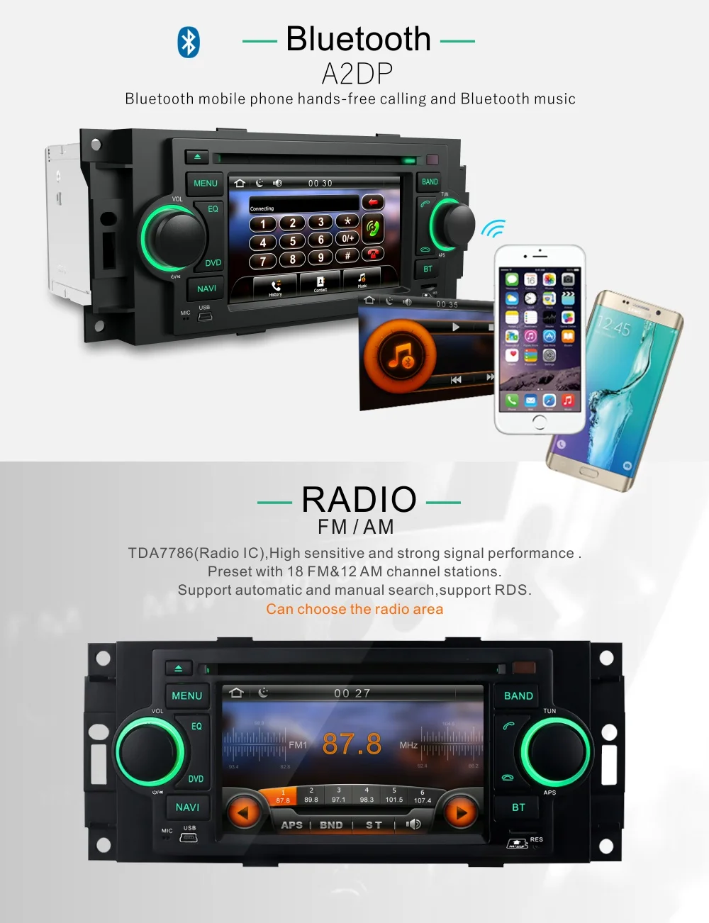 Best Dinpei 5" Car DVD Player For Chrysler 300C PT Cruiser Dodge Ram Jeep Grand Cherokee Radio GPS Navigation car Multimedia player 4