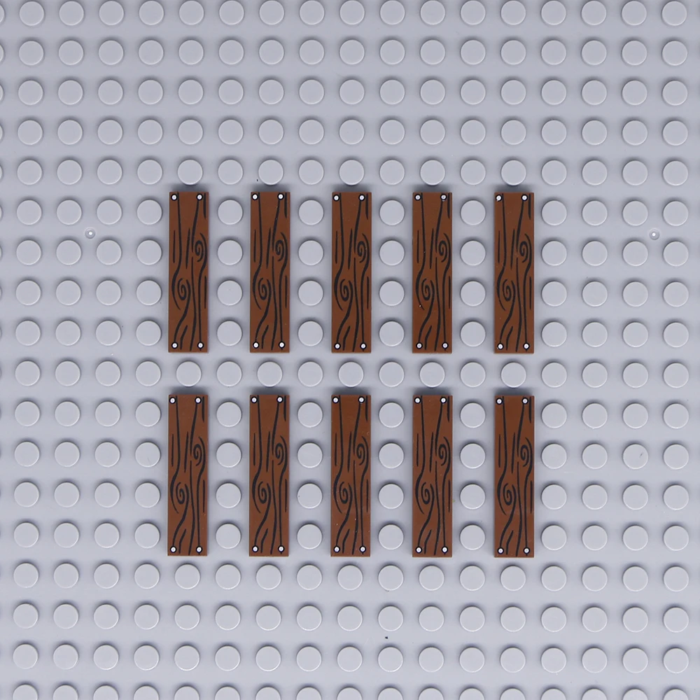City Wood Grain Printed Tile Building Blocks 1x4 Nail Pattern Floor Wall Accessories Parts MOC Bricks Toys Compatible LegoINGlys (2)