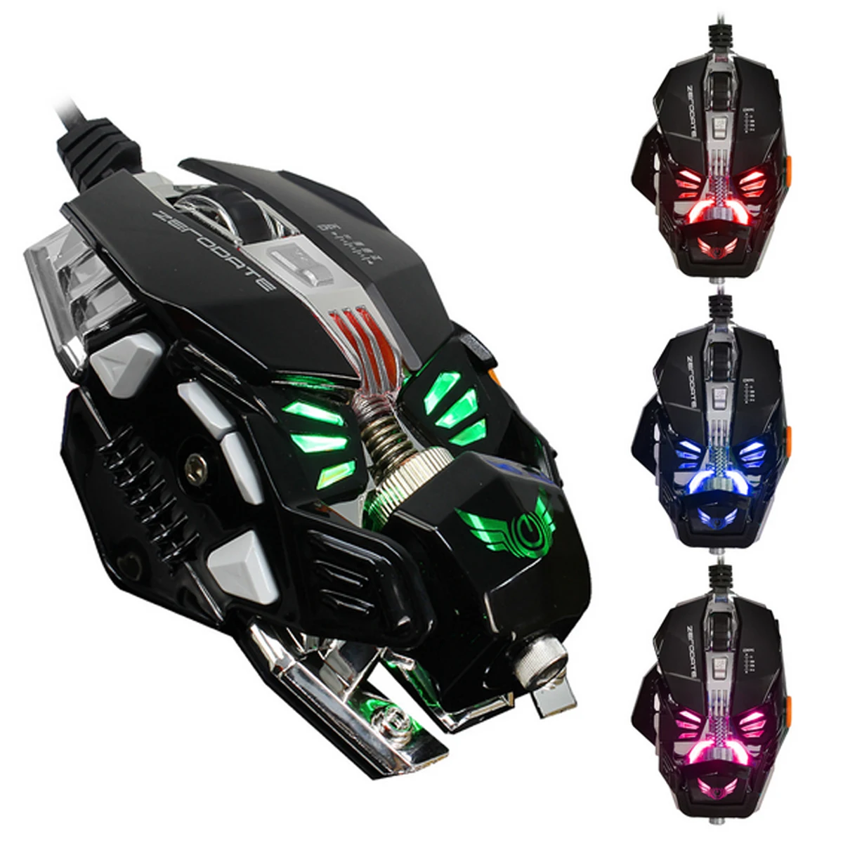

LEORY ZERODATE X600 4000DPI USB Wired Backlit Programmable Gaming Mouse Supports Macro Setting For PC Laptop Game