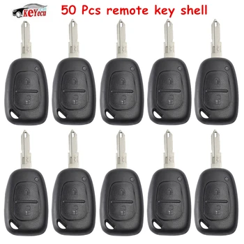 

KEYECU 50 Pcs/lot Replacement Remote Car Key Shell Case Fob 2 Button for Renault Traffic Master Vivaro Movano Kangoo