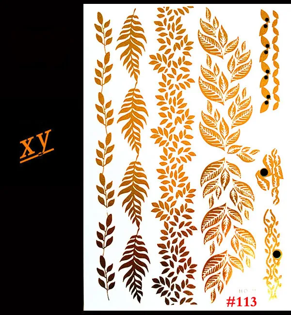 

gold tattoo stickers glitter tatoo Inspired Gold Silver Metallic Stickers tattooTemporary Tattoo Flash Tattoos Jewelry