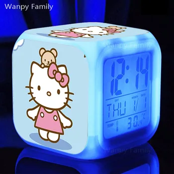 

Very Cute Hello Kitty Alarm Clock,Glowing LED Color Change Music Alarm Clock For Kids Toy Multifunction Alarm Clock