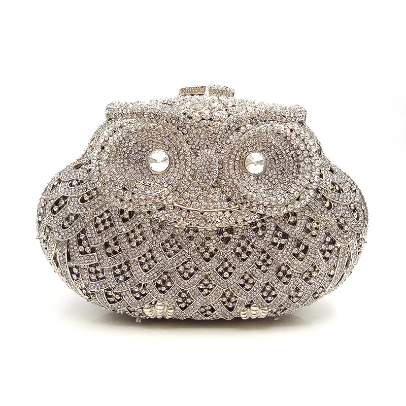 Animal bird design clutch women evening party bag diamonds owl shape crystal purses bridal wedding party crystal clutches