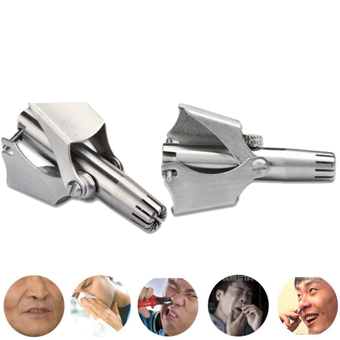High grade Stainless Steel Nose Hair Clipper Manual Wahing Nose Hair