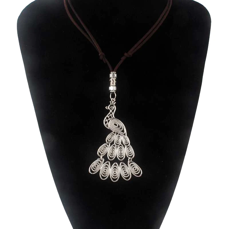 

Wholesale Maxi necklace collier women jewelry collares Vintage necklaces Owl Peacock pendants Love choker Women Leather Necklace
