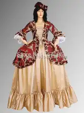 Custom Made Red & Gold Renaissance Baroque or Medieval Dress Gown