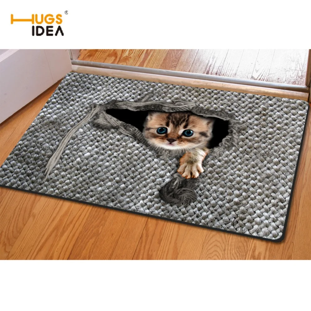 HUGSIDEA Милые 3D животные Кошка Сова узор нескользящие для спальни гостиной пол ковры домашние наружные входные коврики