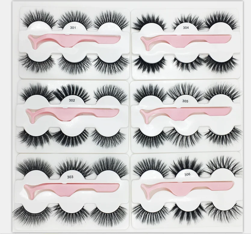 3 Pairs 3D Handmade Fake Eyelashes Natural Long Thick Makeup False Eyelashes Cross Eye Lashes Faux Cils for Makeup Tools