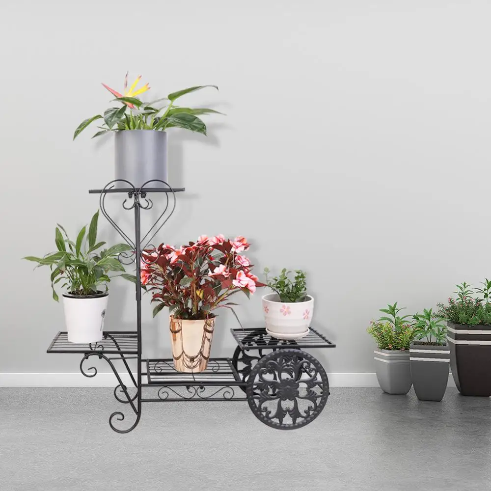 

Garden Flower Stand 4-Tier Planter Rack Display Shelf for Condo Patio, Weight up to 35kg