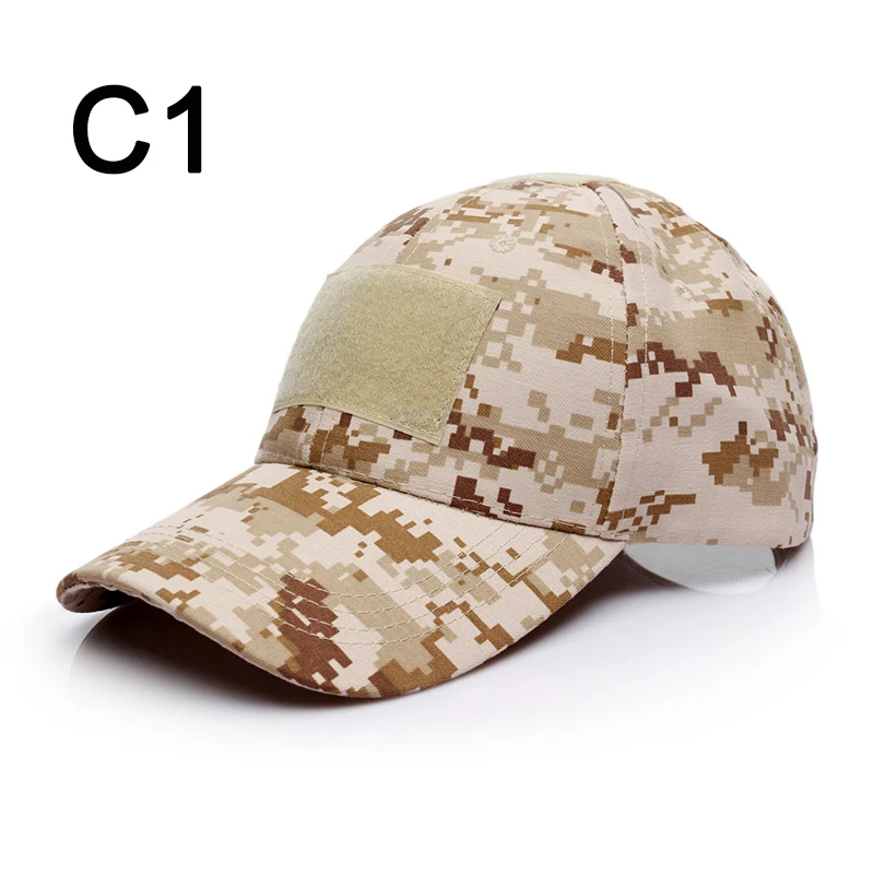 Армейские цифровые камуфляжные шапки для мужчин, застежка-крючок и петля, значок, тактическая бейсбольная кепка, Кобра для пустыни, камуфляжная кепка, получить значок - Цвет: C1