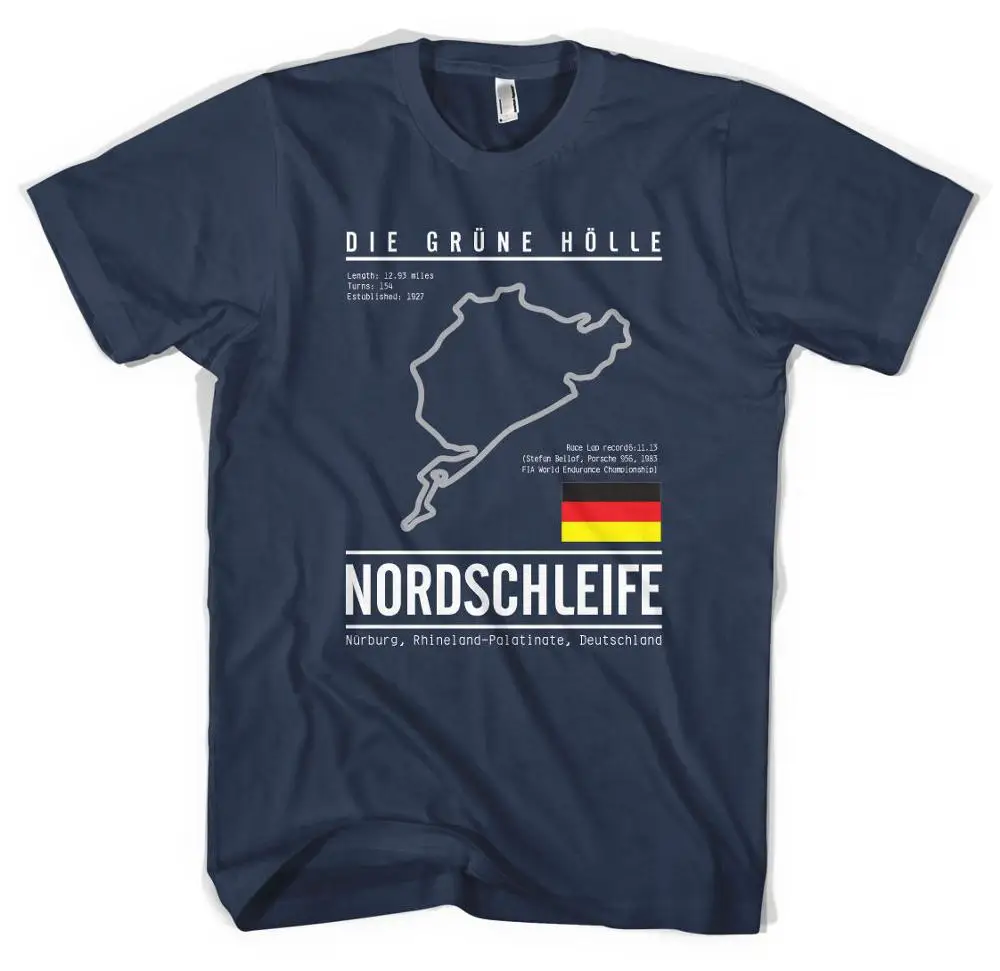 Новинка, Повседневная футболка Nurburgring Grand Prix с коротким рукавом, гоночный трек, гоночный трек, Германия - Цвет: 2